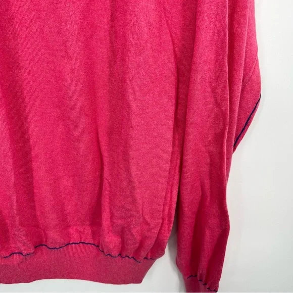 Peter Millar Cotton Cashmere Corded Contrast Quarter Zip Pullover Sweater XL - Picture 6 of 9